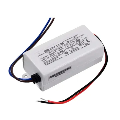 Meanwell APV Series Plastic Case IP42 Constant Voltage LED Drivers - APV-12-5, APV-12-12, APV-12-15, APV-12-24, LPC, LPV