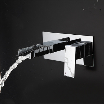 Wall-Mounted Waterfall Brass Basin Faucets