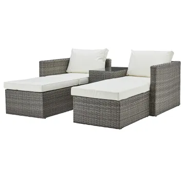 Wicker Rattan Antique Sofa Set for Patio Outdoor Corner Garden Furniture