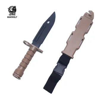 Multifunctional Rubber M9 Tactical Outdoor Combat Knife with Plastic Material