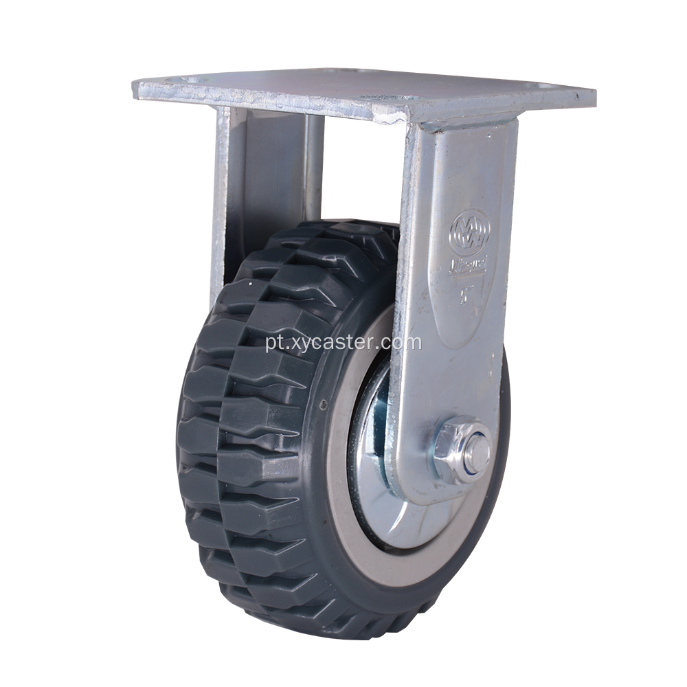 Roda de rodízios cinza de PVC para carrinho industrial