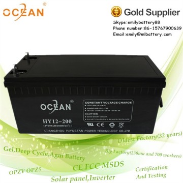 Sealed Maintain Free Lead Acid 2v 200ah ups battery