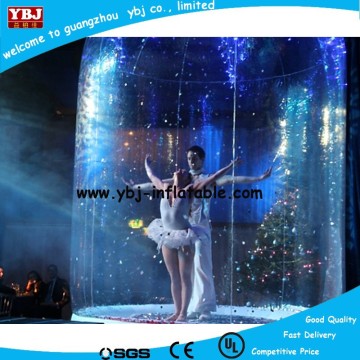 2015 Giant inflatable snow globe for dance show, customized inflatable bubble snow globe for dancing