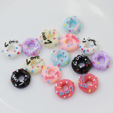 Various Shapes Doughnut Bread Sweet Dessert Resin Beads With 5mm Hole Flatback Cabochon Charms For Jewelry Making Key Decor