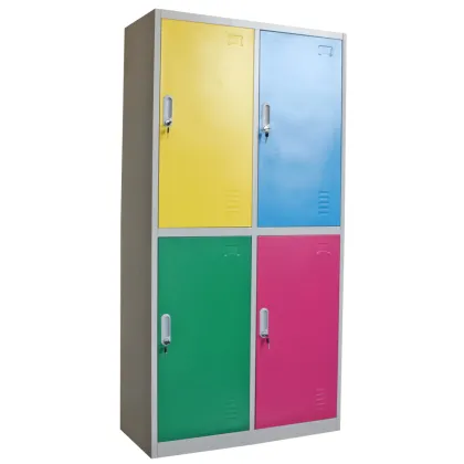 Unique design durable two swing door storage metal wardrobe