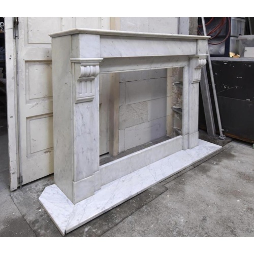 Custom Size Period Carrara Marble Mantel for Fireplaces
