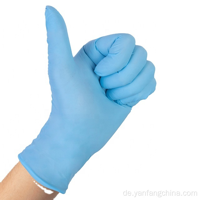 Sicherheitsblau pulverfreie chemische industrielle Nitrilhandschuhe