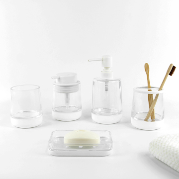 Customized Glass bottle for white bath set