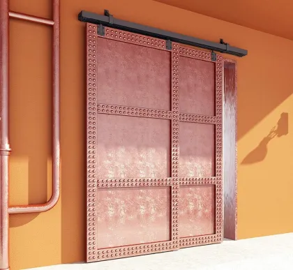 Heavy barn door hardware barn door set
