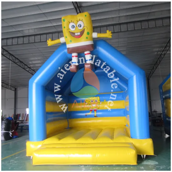 2017 Aier SpongeBob inflatable bouncers bouncer with obstacle