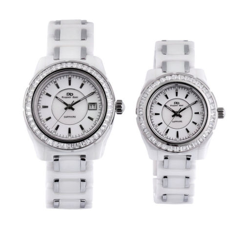 Oem Waterproof Watch, White Stones Automatic Japan Movt Diamond Ceramic Watches