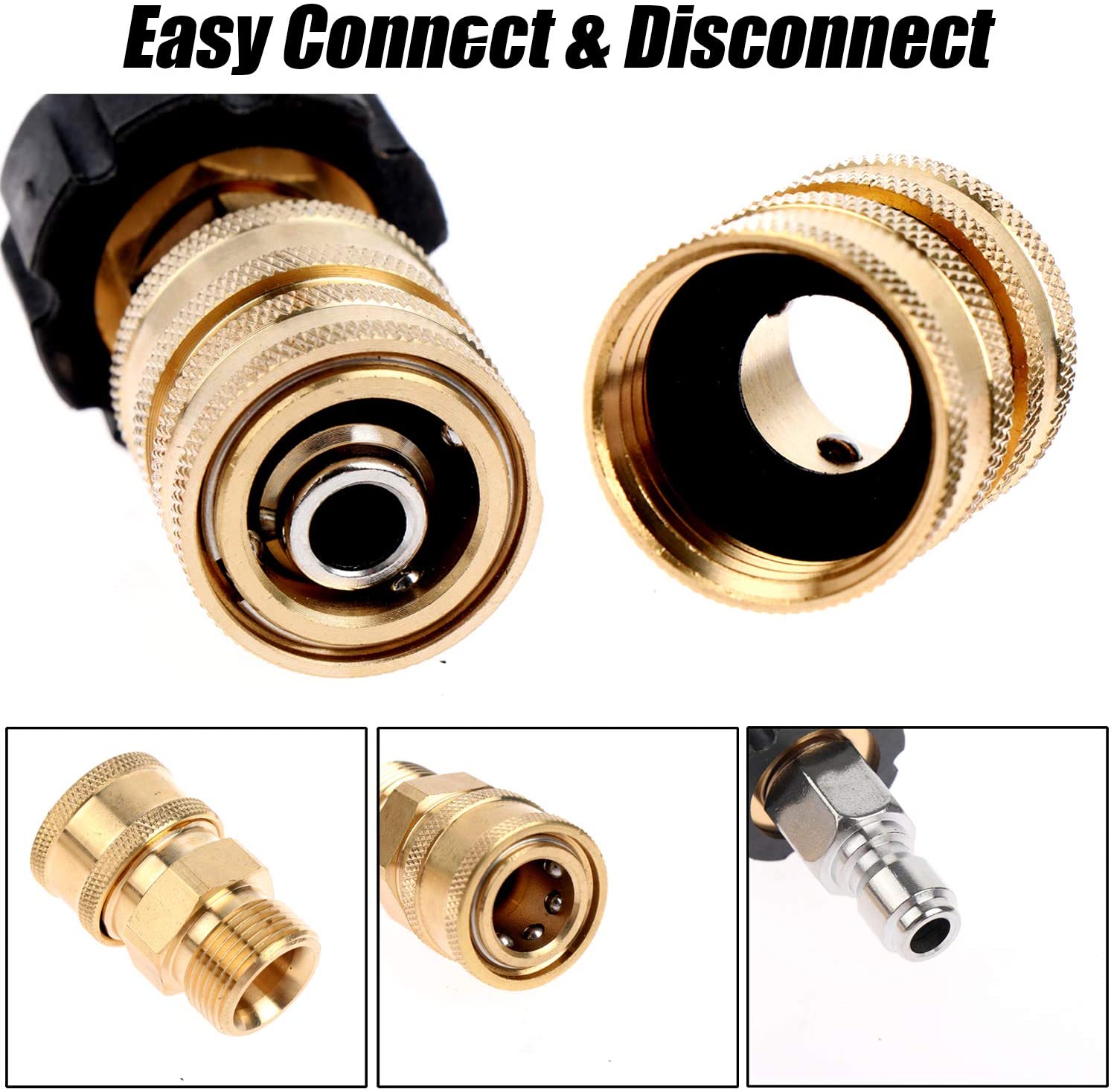 Набор адаптера стиральной машины давления 3/8 дюйма Quick Connect Kit, Metric M22-14 мм 1/4 Quick Plug