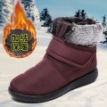 Leather and fur integrated winter cotton boots