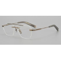 Titanium Rimless Designer Black Aviator Glasses