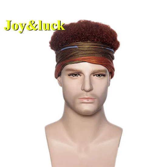 Wholesale Male Head Band Ombre Hairband Brown Afro Kinky Curly Short Wig for Men Headband Wig for Black Women Synthetic Hair Wig