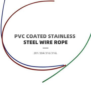 Corde en acier en acier en revêtement en plastique PVC 1x19-4,5 mm en PVC