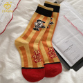 한국 버전 만화 강아지 대학 스타일 긴 양말