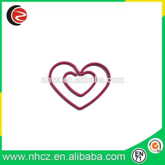 Pink Heart Shaped Paper Clips