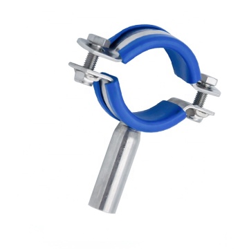 SS304 Stainless Steel Sanitary Pipe Fittings with Blue Gasket Pipe Holder