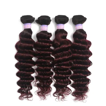 X-TRESS 99J Colored Hair Extension The Best Hair Vendors 100% Raw Indian Human Hair Bundles Meches Humain 3 Bundles with Closure