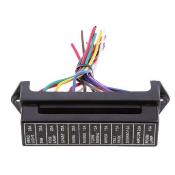 Universal Car Boat 12-Way Circuit Blade Fuse Box Holder with Wire Harness