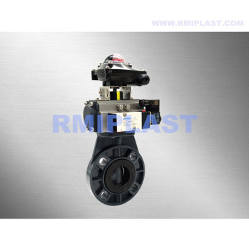 PVDF Pneumatic Butterfly Valve Double Acting Spring Return