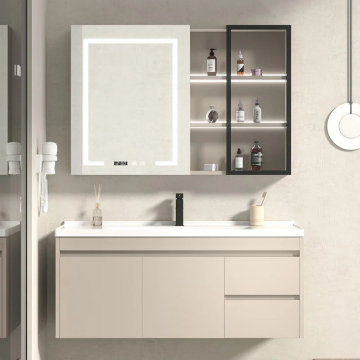 Modern Custom Family Bathroom Vanity Cabinet with LED Mirror