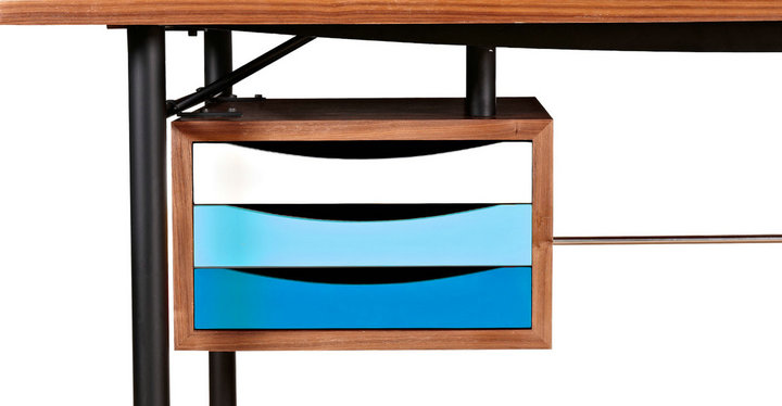 Color theory mid century modern writing desk