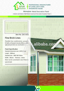 Engraved metal insulation Board/ Carved metal insulation board/embossed metal decorative sandwich panel
