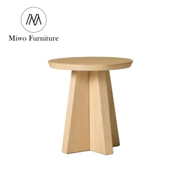Natural Oak Wooden Corner Table - Contemporary Village Furniture Accent Side Table for Living Room