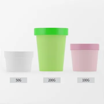 wholesale plastic container cosmetic Empty Face Cream jar matte black 200ml 100ml 50ml