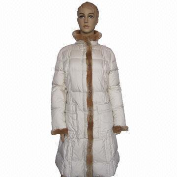 Ladies' down coat with real fur decoration