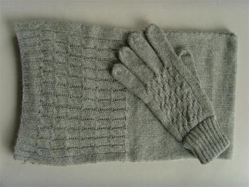 Winter Warm Knitted Scarf and Gloves Set (KS-2109)