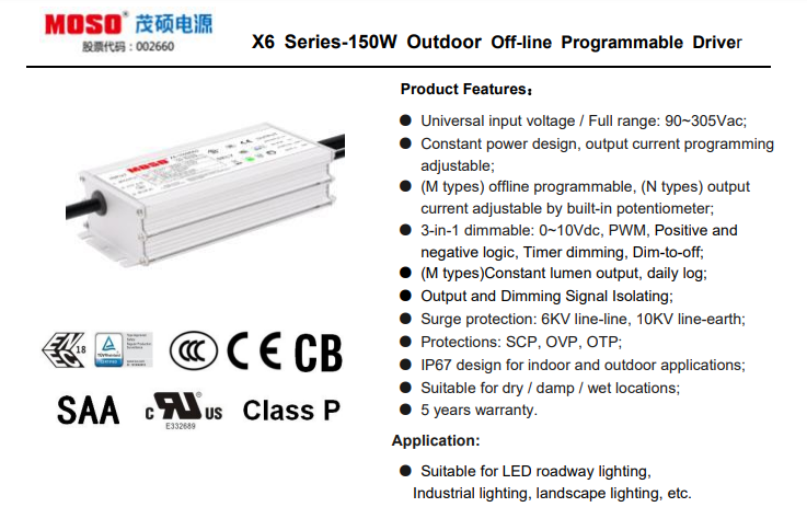 Moso Led Driver X6 150w Series 3