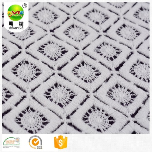 100% katun kain renda bordir untuk gaun
