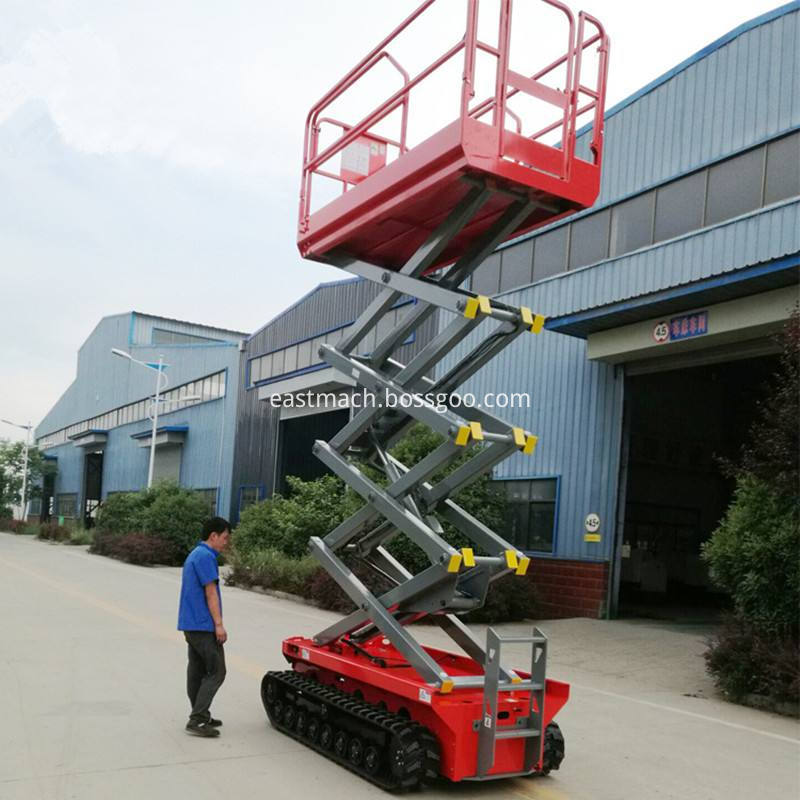 Full Automation 6m Height Tracked Self Propelled Scissor Lift With Dc Battery