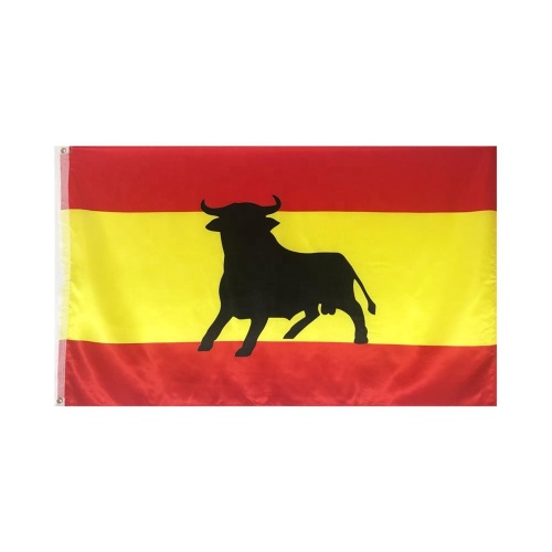 Fliegende spanische Flagge des Polyester Black Bull im Freien