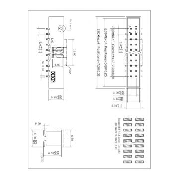 2.0x2.0mm Shrouded Boardmount Box Header SMT Vertical H=5.75