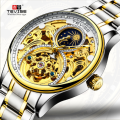 Zwitserse Tevise T820A explosie type waterdichte holle mechanische horloge maanfase tourbillon casual herenhorloge