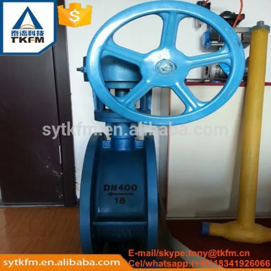 2015 TKFM low pressure flange connection triple eccentric sanitary butterfly valve