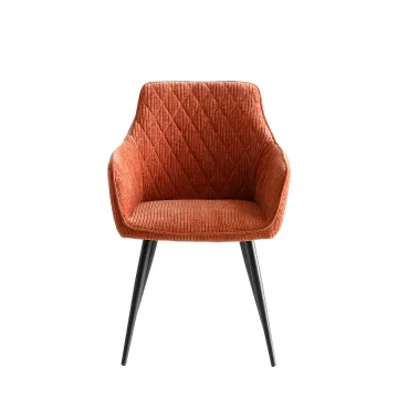 Diamond-Stitched Corduroy Upholstered Dining Chair
