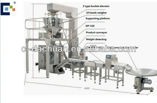 vertical food packing machine with 10 heads weigher