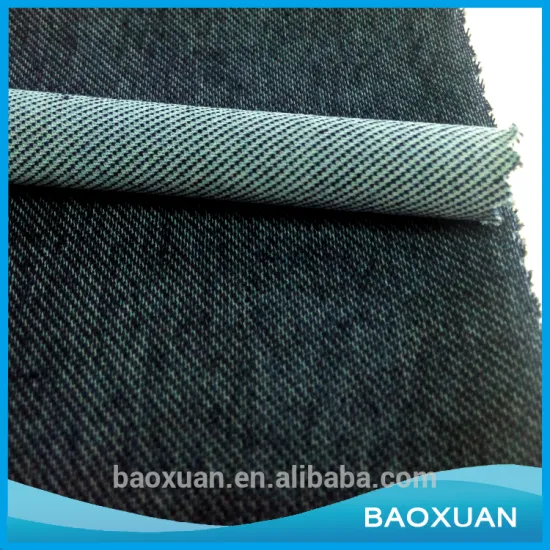 polyester cotton spandex knit fake denim fabric