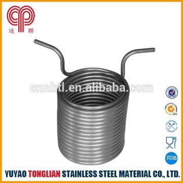 stainless steel coiled tube for beverage cooling.