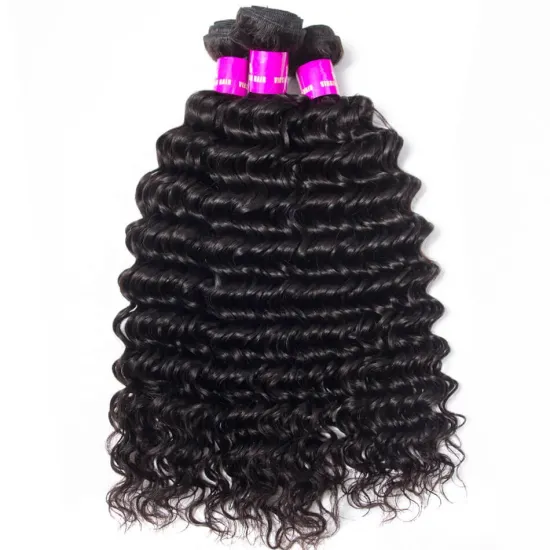 Hot Selling  Deep Wave  100% Unprocessed Cuticle  Virgin Cambodian Human Hair Weave Bundles