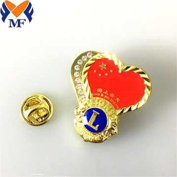 Customized Personal Heart Shaped Metal Enamel Pin