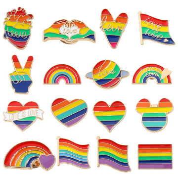 Cute Rainbow Love Soft Hard Enamel Brooches Lapel Pins for LGBTQ Community