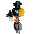Pneumatic Butterfly Valve DKV Air Control Wafer Type Double Acting SS304