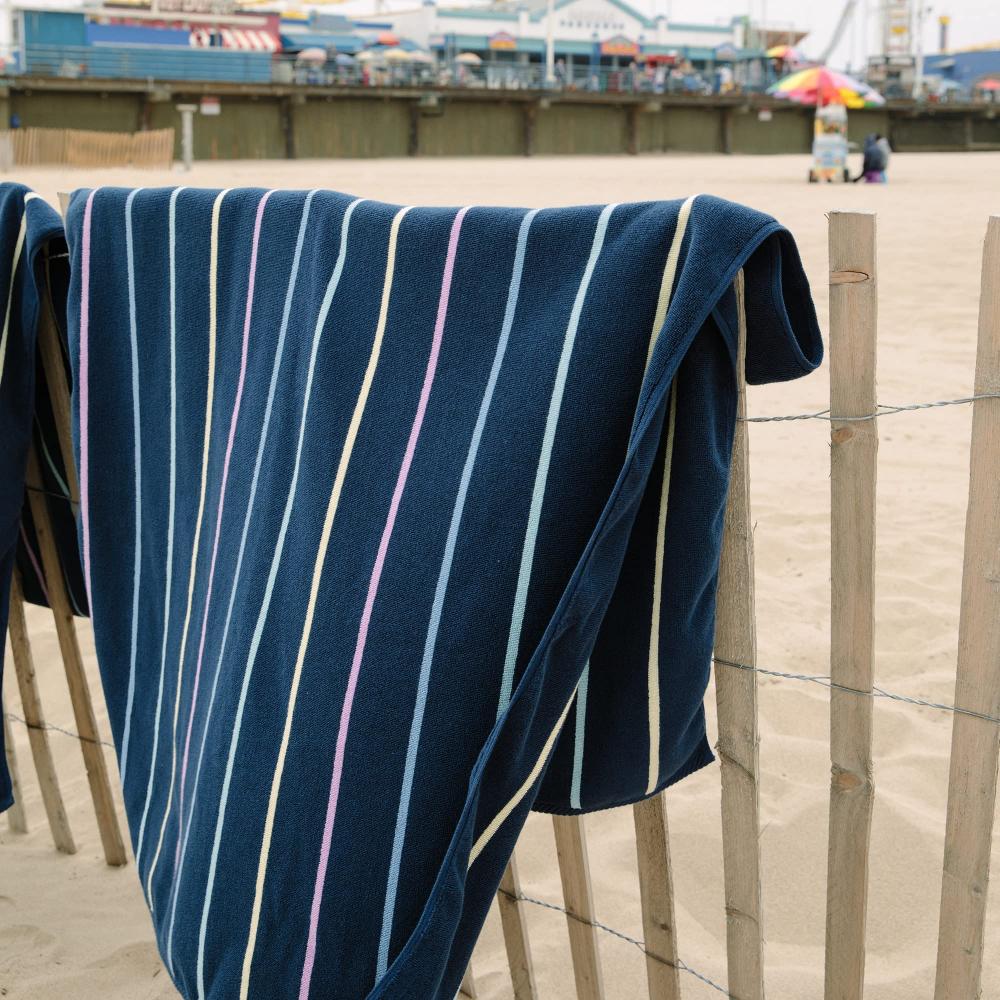 Sand Free Striped Beach Towel Custom Logo