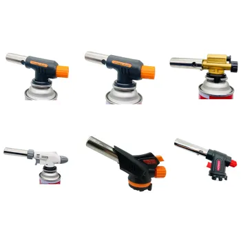 Portable Outdoor Barbecue Igniter: Cartridge Gas Flamethrower with Pig Hair Flame Gun and Piezo Ignitor